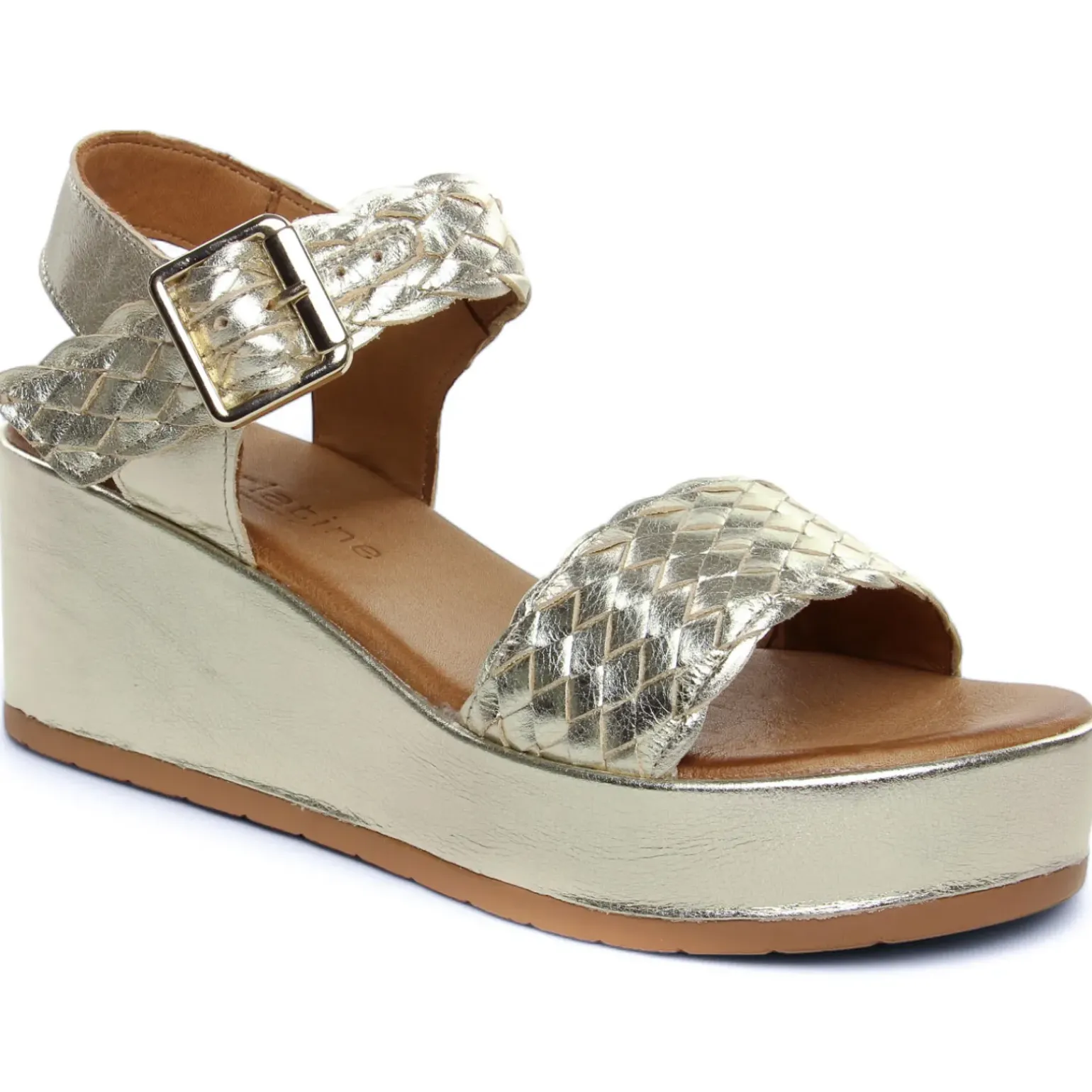 Nu-Pieds Compensés Scarlatine Facing Platine