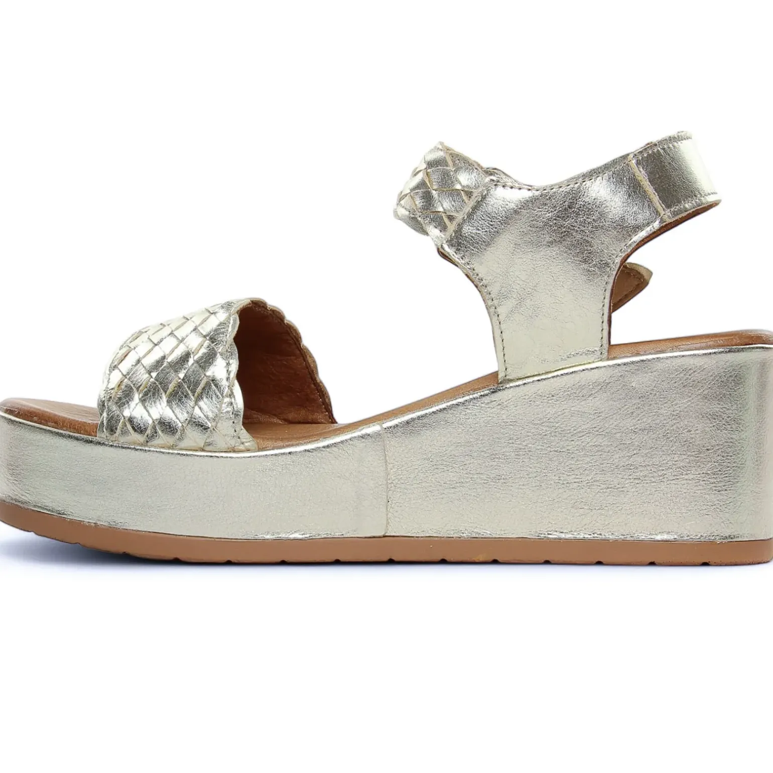 Nu-Pieds Compensés Scarlatine Facing Platine