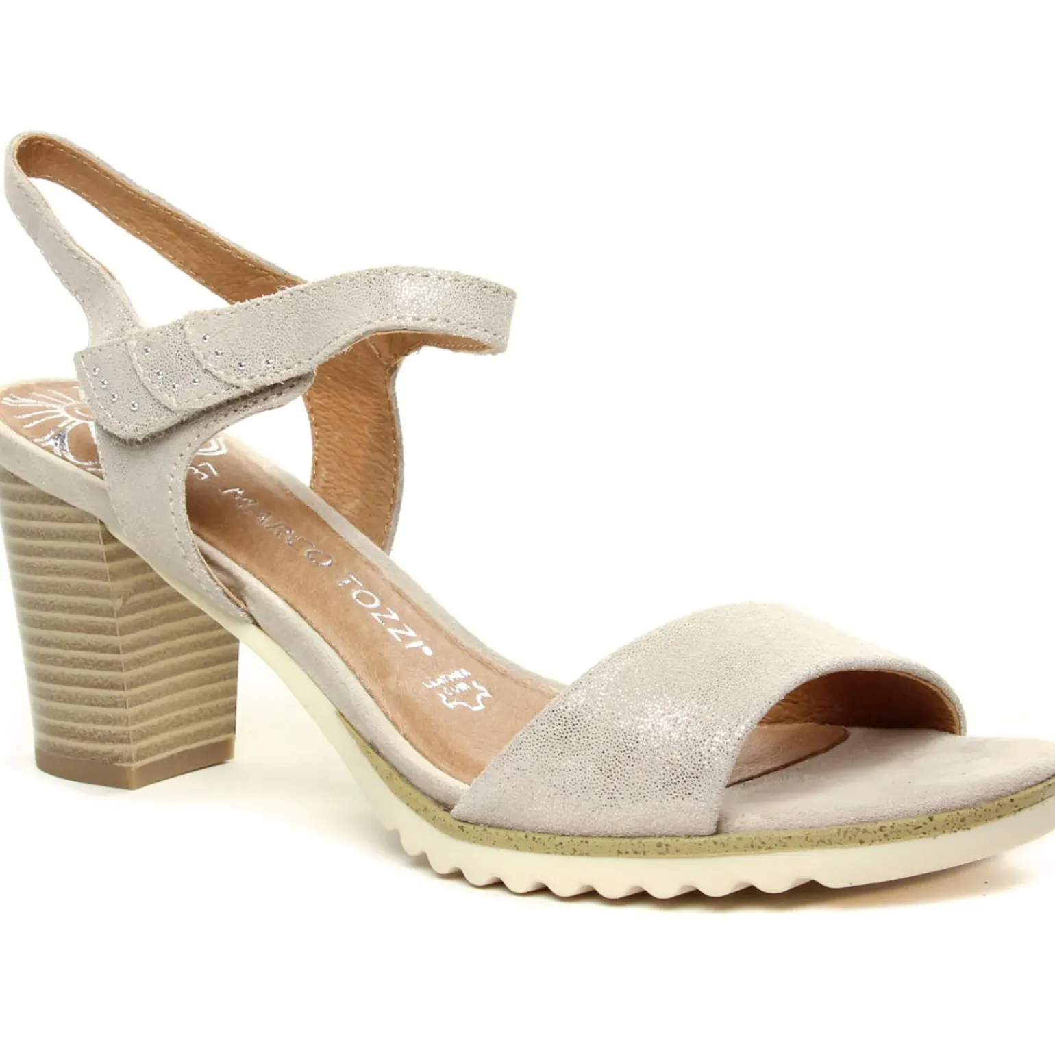 Nu-Pieds Talon Marco Tozzi 28742 Dune Metallic