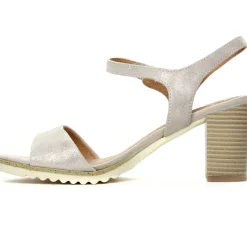 Nu-Pieds Talon Marco Tozzi 28742 Dune Metallic