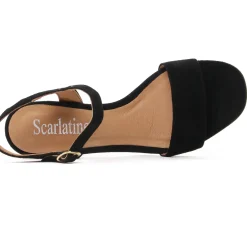 Nu-Pieds Talon Scarlatine Co44021Fb Noir Velour Noir