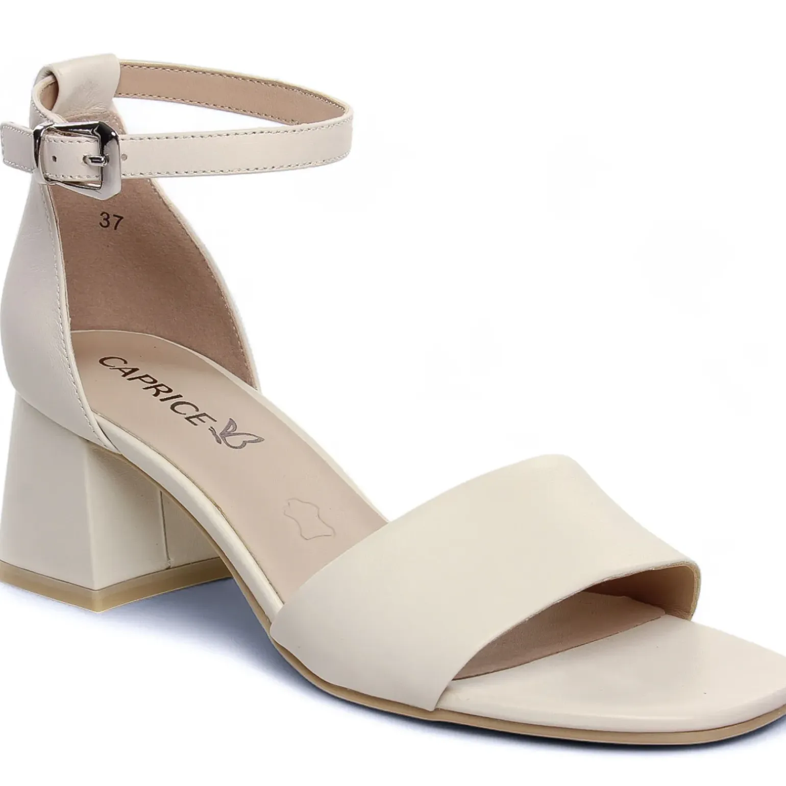 Nu-Pieds Talons Hauts Caprice 28302 Offwhite Nappa