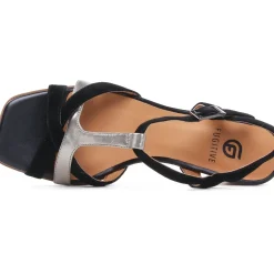 Nu-Pieds Talons Hauts Fugitive Jess Velour Noir
