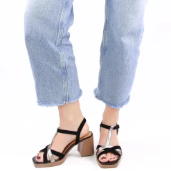 Nu-Pieds Talons Hauts Fugitive Jess Velour Noir