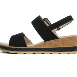 Sandales Compensées Caprice 28753 Black Nubuc