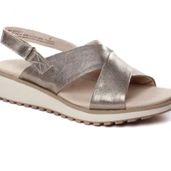 Sandales Compensées Caprice 28703 Taupe Metallic