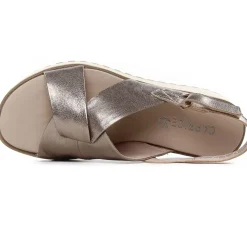 Sandales Compensées Caprice 28703 Taupe Metallic