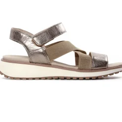 Sandales Compensées Caprice 28704 Taupe Metallic