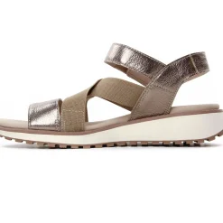 Sandales Compensées Caprice 28704 Taupe Metallic