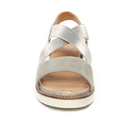Sandales Compensées Fugitive Biscui Velour Ciment