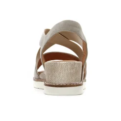 Sandales Compensées Fugitive Biscui Velour Ciment
