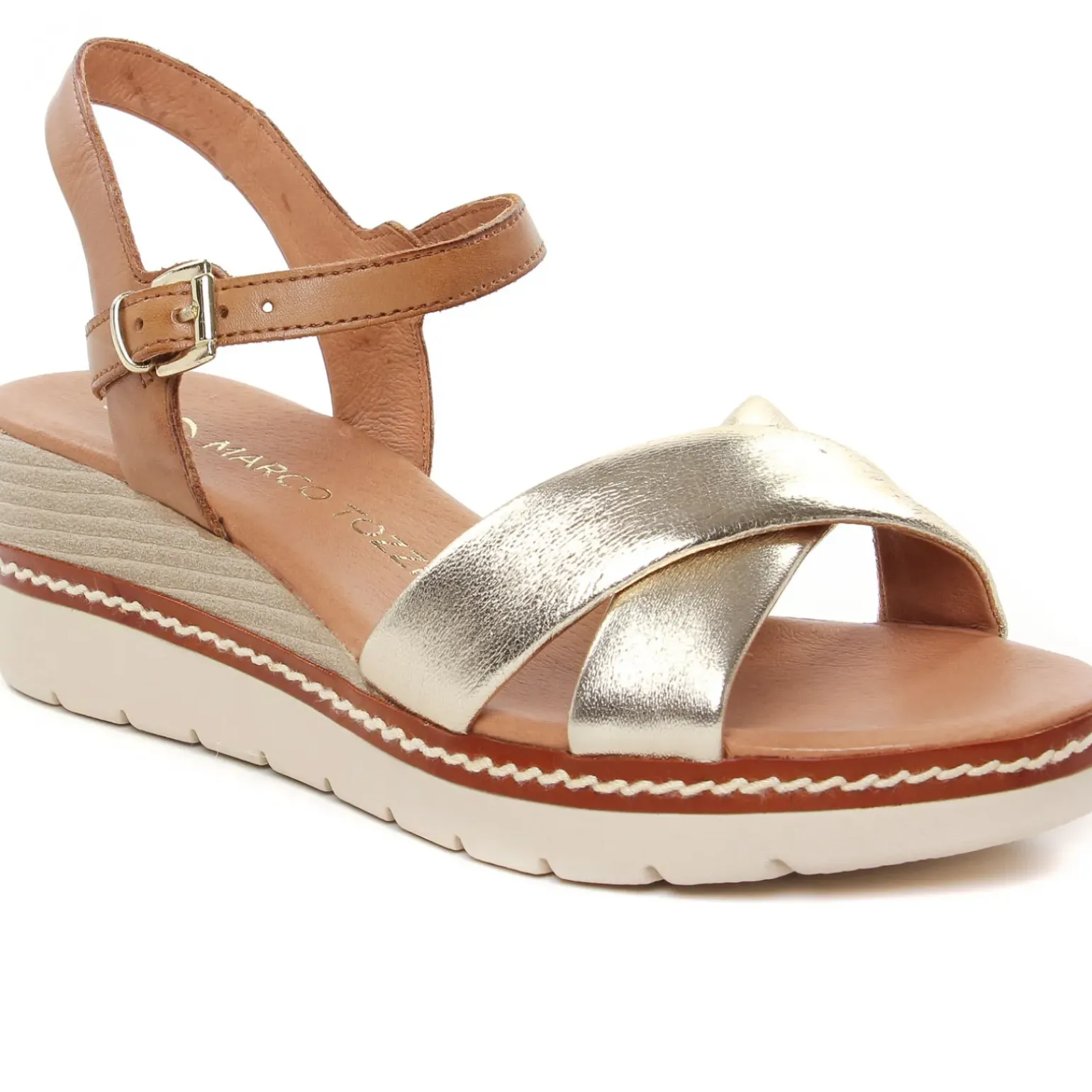 Sandales Compensées Marco Tozzi 28722 Gold Comb