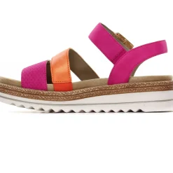 Sandales Compensées Remonte D0Q55-31 Magenta Rouge