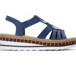 Sandales Compensées Rieker V7909-12 Bleu
