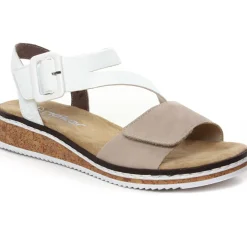 Sandales Compensées Rieker V3660-60 Nude Weiss