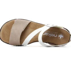 Sandales Compensées Rieker V3660-60 Nude Weiss