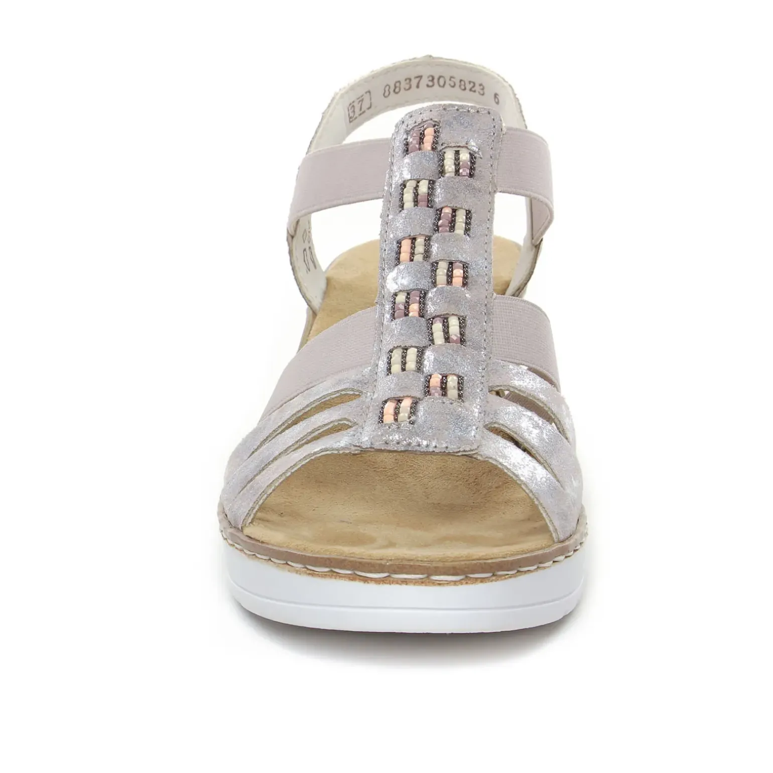 Sandales Compensées Rieker V3822-90 Rose Metallic