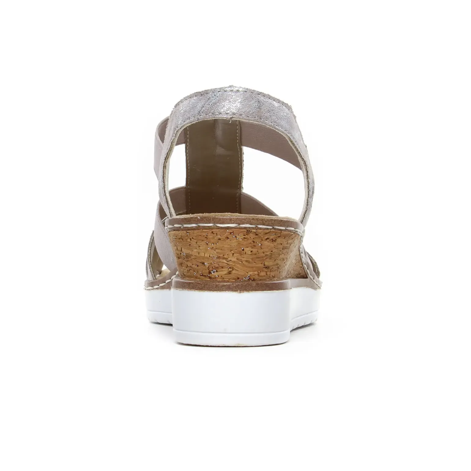 Sandales Compensées Rieker V3822-90 Rose Metallic