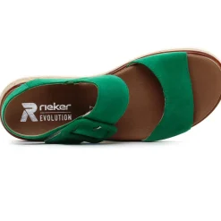 Sandales Compensées Rieker W0800-52 Applegreen
