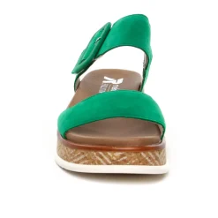 Sandales Compensées Rieker W0800-52 Applegreen