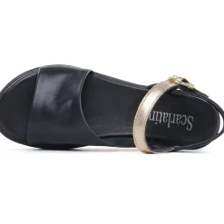 Sandales Compensées Scarlatine Co45090 Noir Fumo