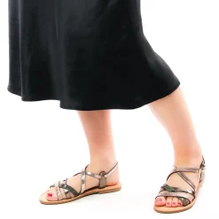 Sandales Plates Les Tropeziennes Hapaxgum Kaki Multi