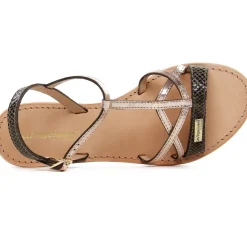 Sandales Plates Les Tropeziennes Hironela Kaki Or